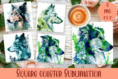 Summer Dog Square Coasters PNG, Dog Square Coaster Product Image 1