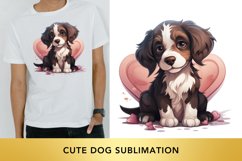 Valentine&#039;s Day dog clipart, cute dog sublimation Product Image 1