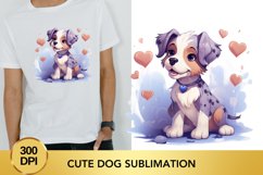 Valentine's Day dog clipart, cute dog sublimation Product Image 1