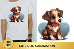 Valentine&#039;s Day dog clipart, cute dog sublimation Product Image 1