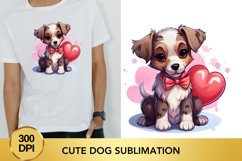 Valentine&#039;s Day dog clipart, cute dog sublimation Product Image 1