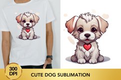 Valentine&#039;s Day dog clipart, cute dog sublimation Product Image 1