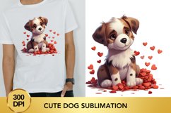 Valentine&#039;s Day dog clipart, cute dog sublimation Product Image 1