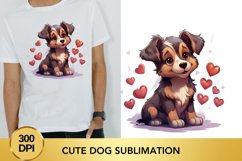 Valentine&#039;s Day dog clipart, cute dog sublimation Product Image 1