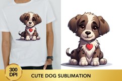 Valentine&#039;s Day dog clipart, cute dog sublimation Product Image 1