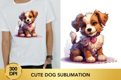 Valentine's Day dog clipart, cute dog sublimation Product Image 1