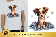 Valentine&#039;s Day dog clipart, cute dog sublimation Product Image 1