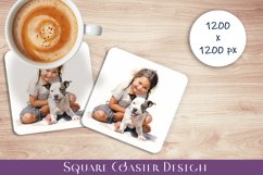 Cute dog Square Coaster Sublimation Design Product Image 1