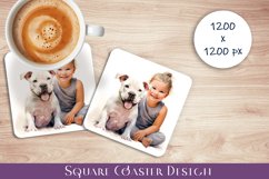 Cute dog Square Coaster Sublimation Design Product Image 1