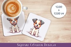 Cute dog Square Coaster Sublimation Design Product Image 1