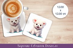 Cute dog Square Coaster Sublimation Design Product Image 1