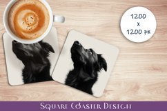 Cute dog Square Coaster Sublimation Design Product Image 1
