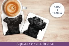 Cute dog Square Coaster Sublimation Design Product Image 1