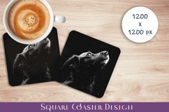 Cute dog Square Coaster Sublimation Design Product Image 1