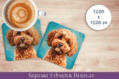 Cute dog Square Coaster Sublimation Design Product Image 1