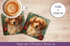 Cute dog Square Coaster Sublimation Design Product Image 1