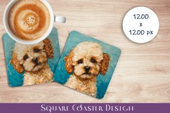 Cute dog Square Coaster Sublimation Design Product Image 1