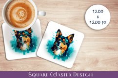 Cute dog Square Coaster Sublimation Design Product Image 1