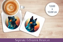 Cute dog Square Coaster Sublimation Design Product Image 1