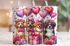 Valentine's Day Dogs Tumbler Wrap, Valentine Tumbler, Puppy Product Image 1