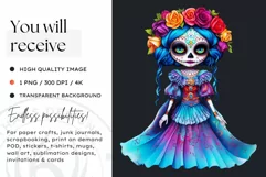 Cute La Catrina Day of the Dead Sugar Skull for sublimation Product Image 2