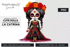 Cute La Catrina Day of the Dead Sugar Skull for sublimation Product Image 1