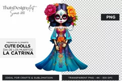 Cute La Catrina Day of the Dead Sugar Skull for sublimation Product Image 1