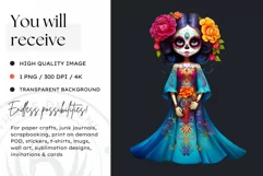 Cute La Catrina Day of the Dead Sugar Skull for sublimation Product Image 2