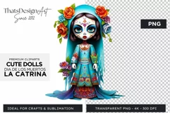 Cute La Catrina Day of the Dead Sugar Skull for sublimation Product Image 1