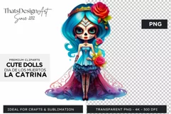 Cute La Catrina Day of the Dead Sugar Skull for sublimation Product Image 1