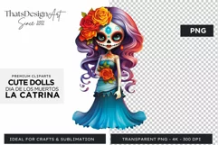 Cute La Catrina Day of the Dead Sugar Skull for sublimation Product Image 1