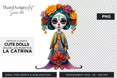 Cute La Catrina Day of the Dead Sugar Skull for sublimation Product Image 1