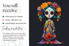 Cute La Catrina Day of the Dead Sugar Skull for sublimation Product Image 2