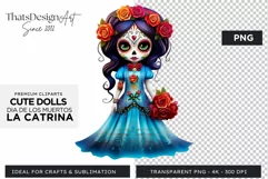 Cute La Catrina Day of the Dead Sugar Skull for sublimation Product Image 1