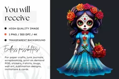Cute La Catrina Day of the Dead Sugar Skull for sublimation Product Image 2