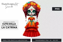 Cute La Catrina Day of the Dead Sugar Skull for sublimation Product Image 1