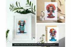 Cute La Catrina Day of the Dead Sugar Skull for sublimation Product Image 3