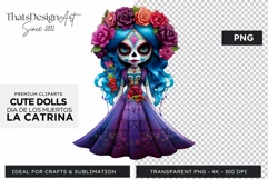 Cute La Catrina Day of the Dead Sugar Skull for sublimation Product Image 1