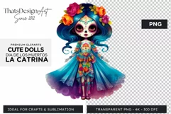 Cute La Catrina Day of the Dead Sugar Skull for sublimation Product Image 1