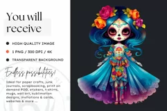 Cute La Catrina Day of the Dead Sugar Skull for sublimation Product Image 2