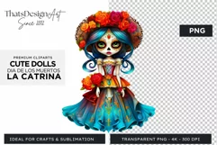Cute La Catrina Day of the Dead Sugar Skull for sublimation Product Image 1
