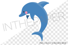 Cute dolphin jumping PNG summer clipart illust svg animal Product Image 1