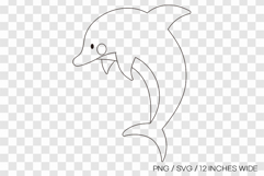 Dolphin jumping line art SVG summer clipart illustration PNG Product Image 1
