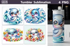 Funny Dolphin Tumbler Sublimation | Cute Dolphin Tumbler Product Image 1