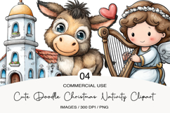cute doodle Christmas nativity clipart Product Image 1