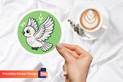 Cute Dove Sticker, Lovely Bird Sticker, Peaceful Dove Art Product Image 1