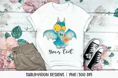 cute dragon illustration shown on a t-shirt