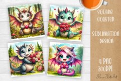 Cute dragon Square Coaster Sublimation Desig Product Image 1