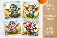 Cute dragon Square Coaster Sublimation Desig Product Image 1