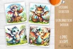 Cute dragon Square Coaster Sublimation Desig Product Image 1